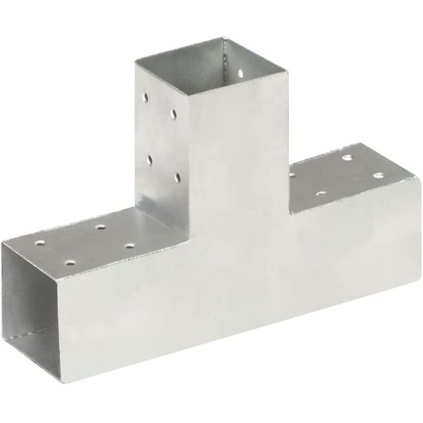 Tolppaliitin, T-muoto, galvanoitu metalli, 71x71mm