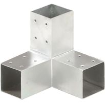 Tolppaliitin, Y-muoto, galvanoitu metalli, 71x71mm