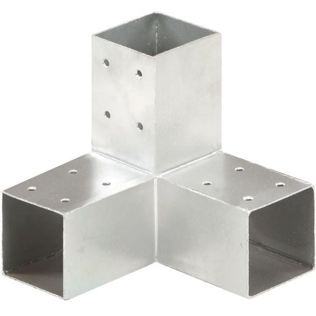 Tolppaliitin, Y-muoto, galvanoitu metalli, 71x71mm
