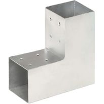 Tolppaliitin, L-muoto, galvanoitu metalli, 81x81mm