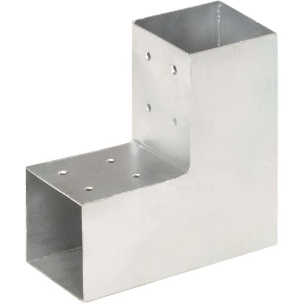 Tolppaliitin, L-muoto, galvanoitu metalli, 81x81mm