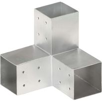 Tolppaliitin, Y-muoto, galvanoitu metalli, 81x81mm