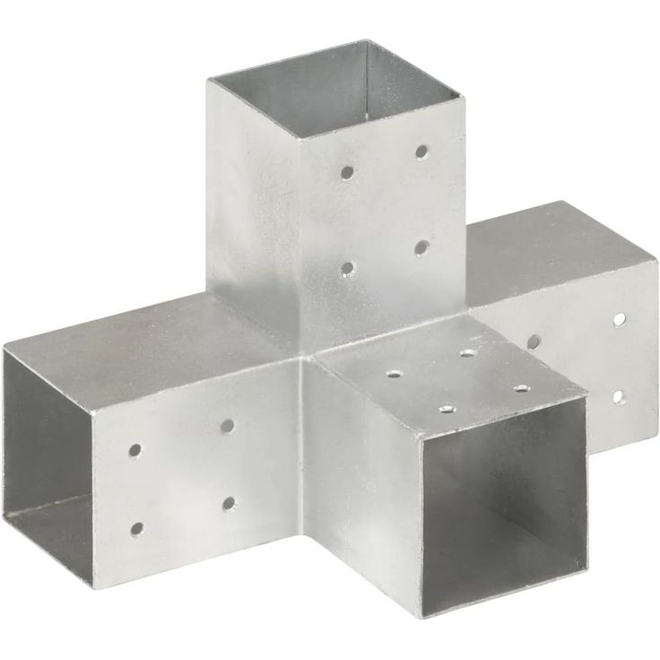 Tolppaliitin, X-muoto, galvanoitu metalli, 81x81mm