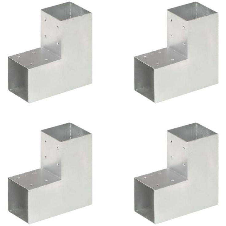 Tolppaliittimet 4kpl, L-muoto, galvanoitu metalli, 91x91mm