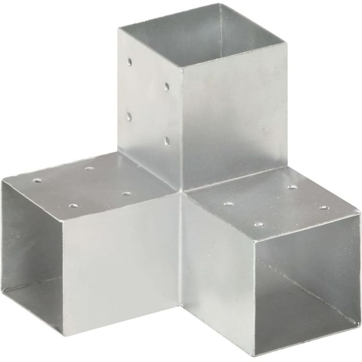 Tolppaliitin, Y-muoto, galvanoitu metalli, 91x91mm
