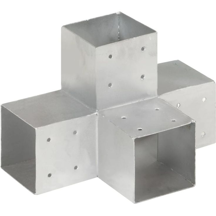 Tolppaliitin, X-muoto, galvanoitu metalli, 101x101mm