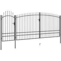 Puutarha-aidan portti, keihäskärjillä, 5x2.45m, musta