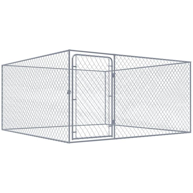 Koiran ulkohäkki, galvanoitu teräs, 2x2x1 m