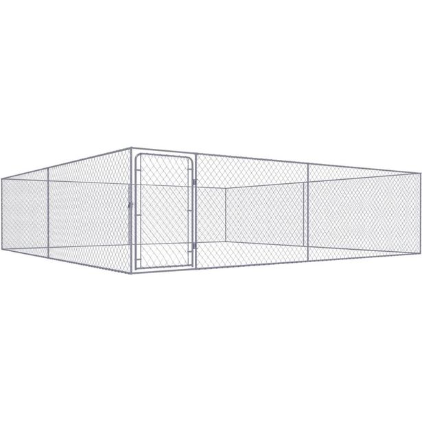 Koiran ulkohäkki, galvanoitu teräs, 4x4x1m 