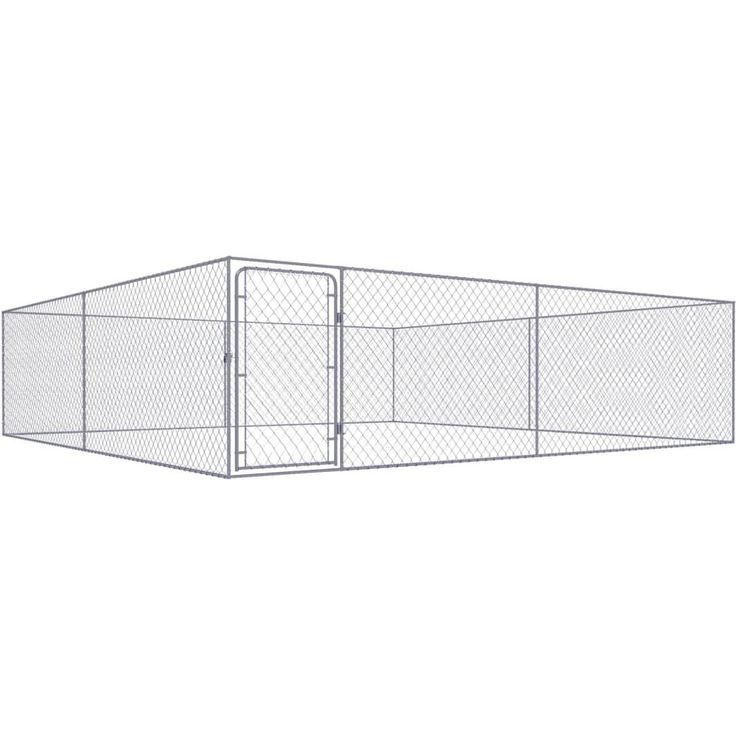 Koiran ulkohäkki, galvanoitu teräs, 4x4x1m 