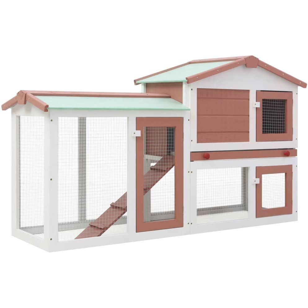 Kaninkoppi, 145x45x85cm, ruskea/valkoinen