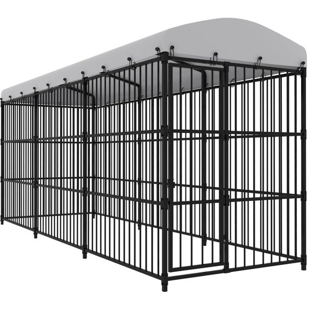 Koiran ulkohäkki katoksella, 450x150x210cm