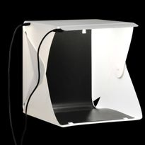 Kokoontaittuva LED-studiovalolaatikko, 23x25x25 cm, valkoinen