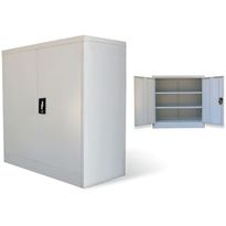 Toimistokaappi 2 ovella 90 cm harmaa metalli