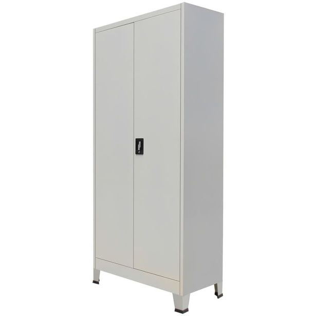 Toimistokaappi 2 ovella teräs 90x40x180 cm harmaa_1