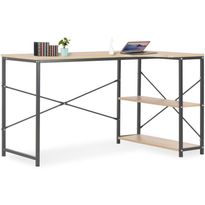 Tietokonepöytä 120x72x70 cm musta ja tammi