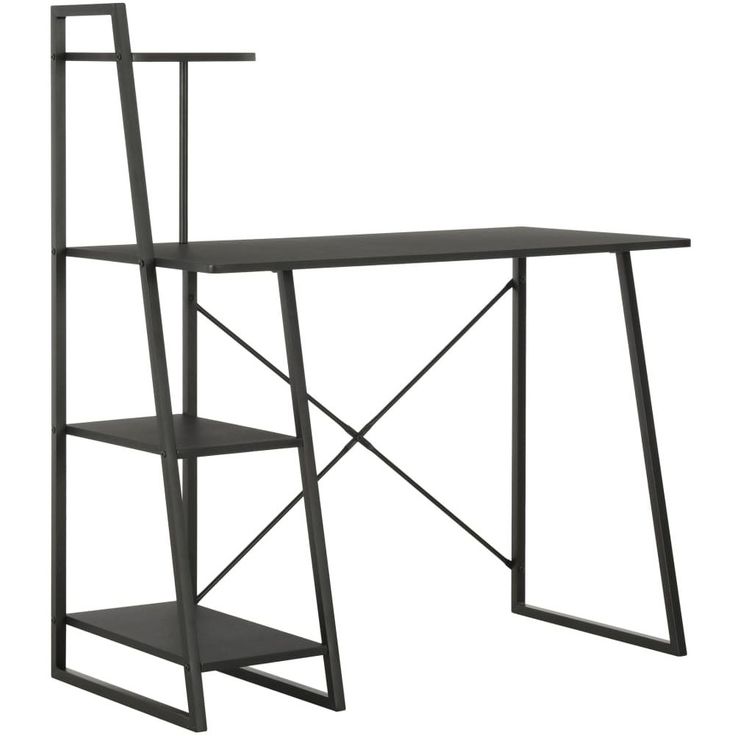Työpöytä hyllyillä musta 102x50x117 cm_1