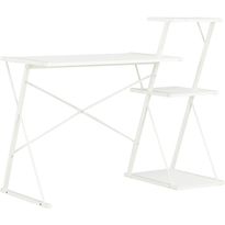 Työpöytä hyllyllä valkoinen 116x50x93 cm
