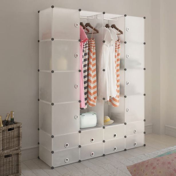 Moduulikaappi 18 lokeroa 37x146x180,5 cm valkoinen_1