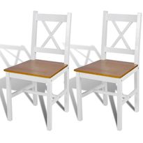 Ruokapöydän tuolit, 2 kpl, valkoinen/luonnollinen mänty
