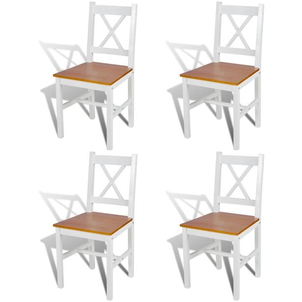 Ruokapöydän tuolit, 4 kpl, valkoinen mänty