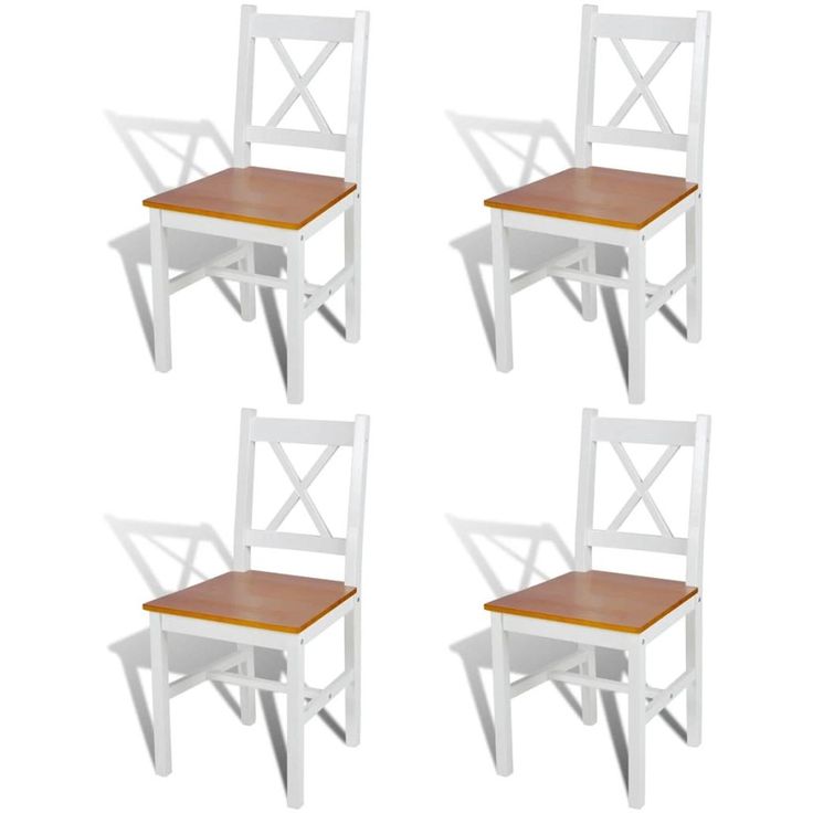 Ruokapöydän tuolit, 4 kpl, valkoinen mänty