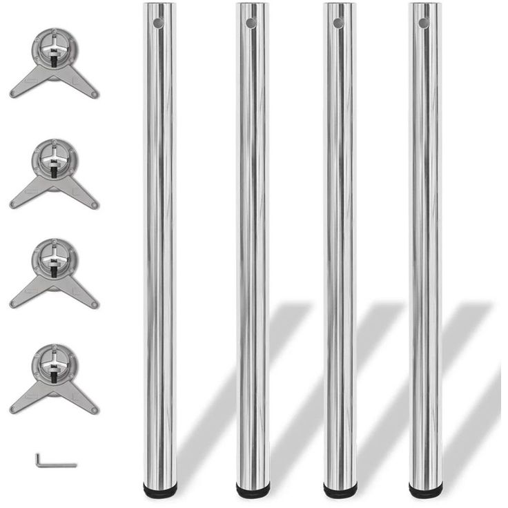 4 korkeussäädettävää pöydän jalkaa kromi 870mm_1