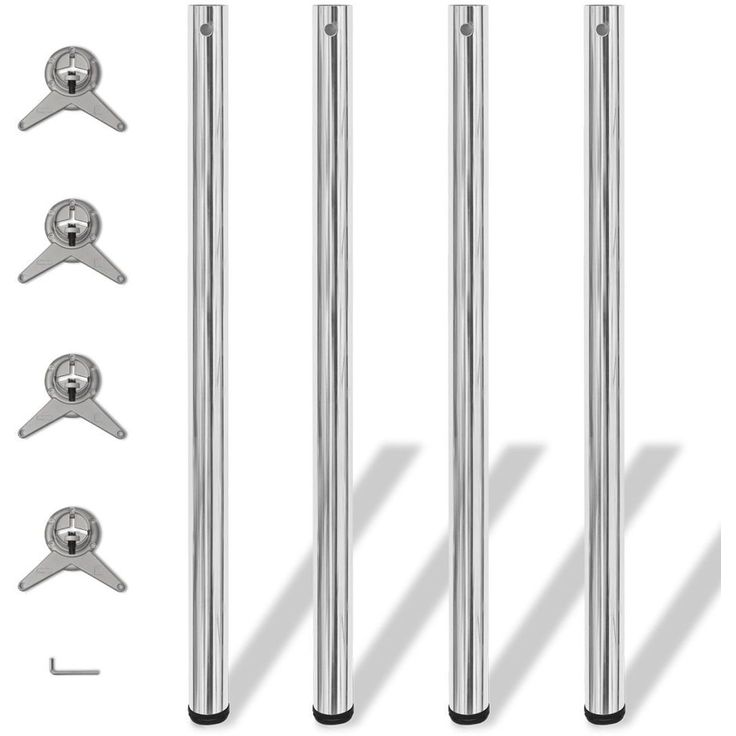 4 korkeussäädettävää pöydän jalkaa kromi 1100mm_1