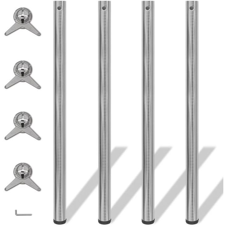 4 korkeussäädettävää pöydän jalkaa harjattu nikkeli 1100 mm_1