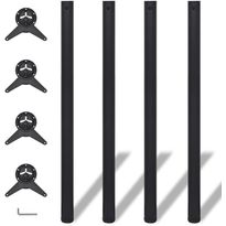 4 korkeussäädettävää pöydänjalkaa musta 1100 mm