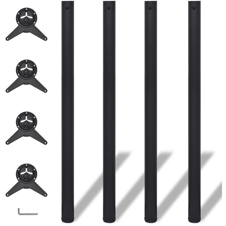 4 korkeussäädettävää pöydänjalkaa musta 1100 mm_1