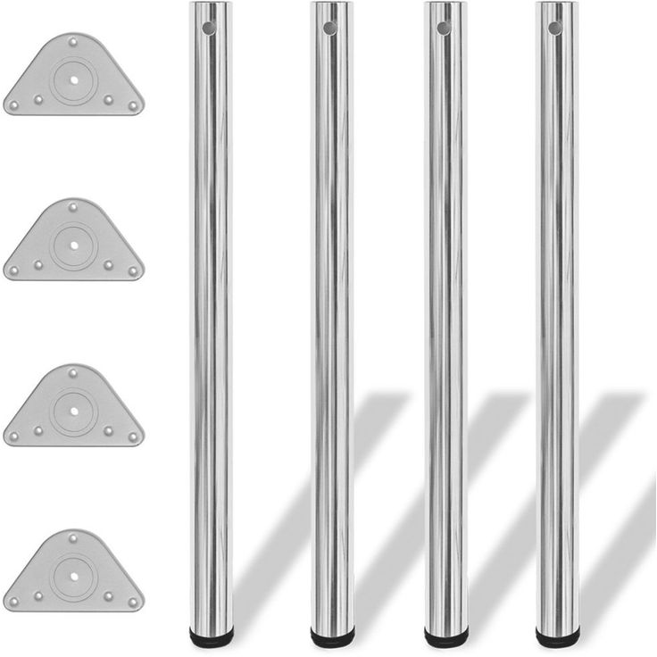 4 korkeussäädettävää pöydän jalkaa kromi 870 mm_1