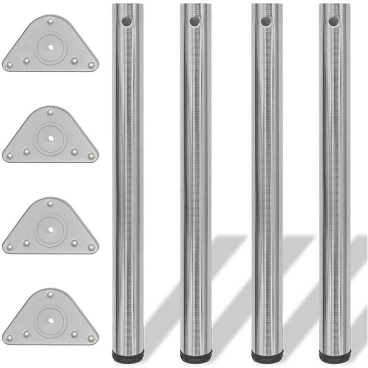 4 korkeussäädettävää pöydän jalkaa harjattu nikkeli 710 mm_1