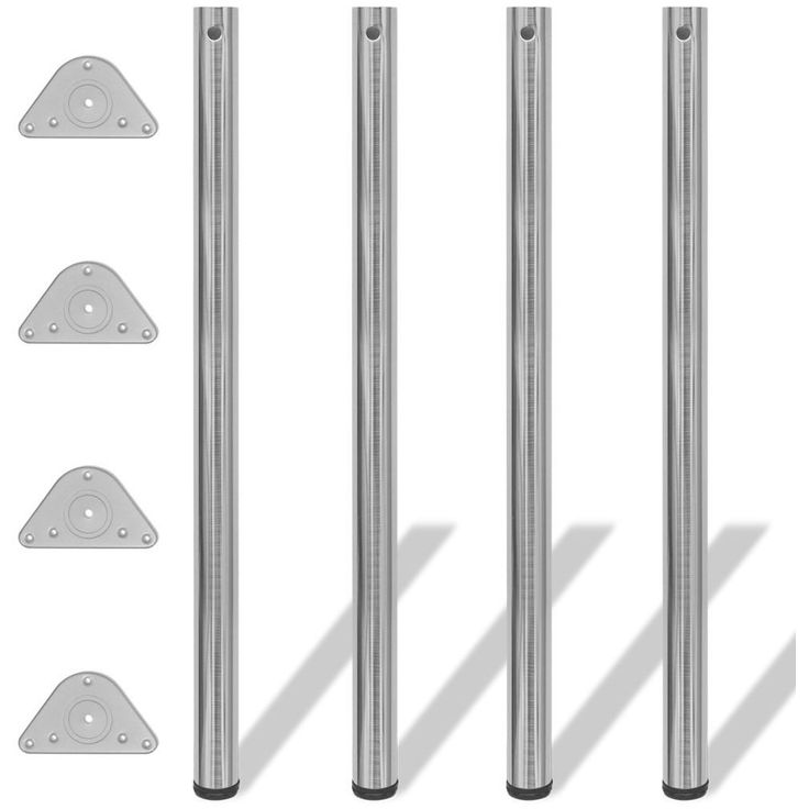 4 korkeussäädettävää pöydänjalkaa harjattu nikkeli 1100 mm_1