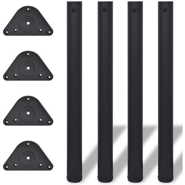 4 korkeussäädettävää pöydän jalkaa musta 710 mm_1