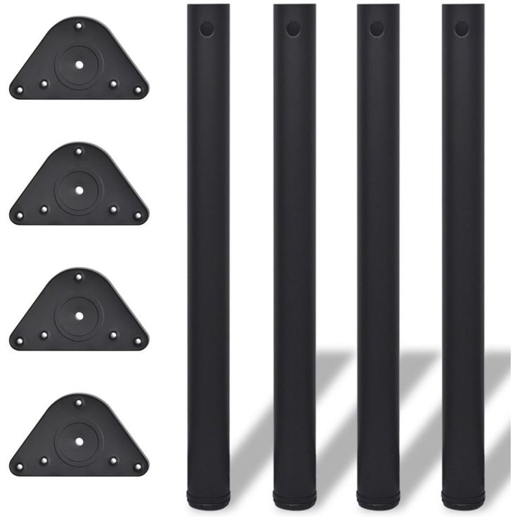 4 korkeussäädettävää pöydän jalkaa musta 710 mm_1