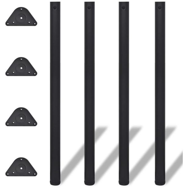 4 korkeussäädettävää pöydän jalkaa musta 1100 mm_1