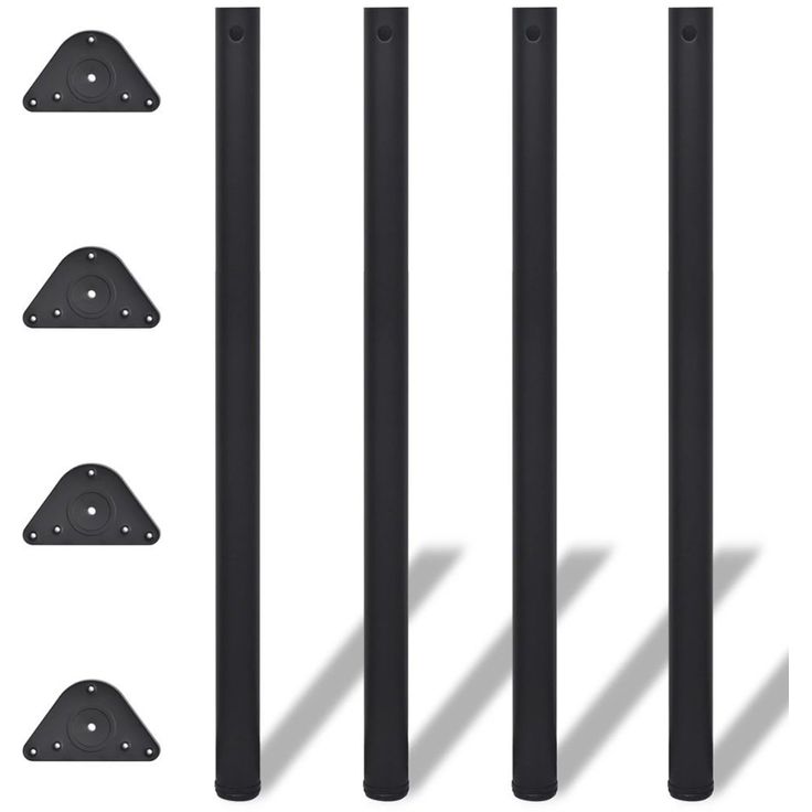 4 korkeussäädettävää pöydän jalkaa musta 1100 mm_1