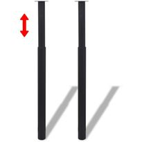 2 teleskooppista pöydän jalkaa musta 710 mm-1100 mm, Verkkokaupan poistotuote