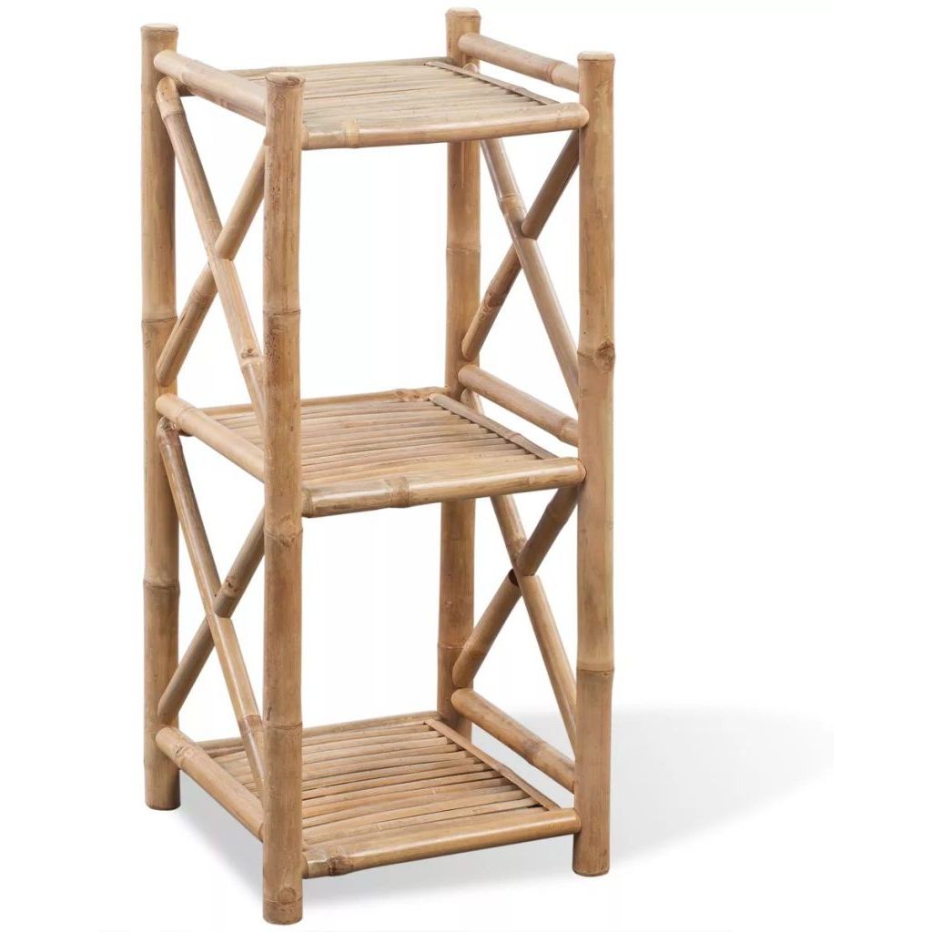 3-kerroksinen bambuhylly, neliö