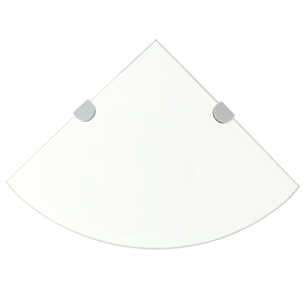 Kulmahylly kromisilla kiinnikkeillä kirkas lasi 25x25 cm