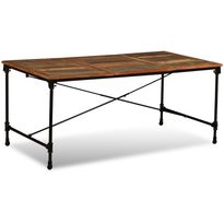 Ruokapöytä kiinteä kierrätetty puu 180 cm