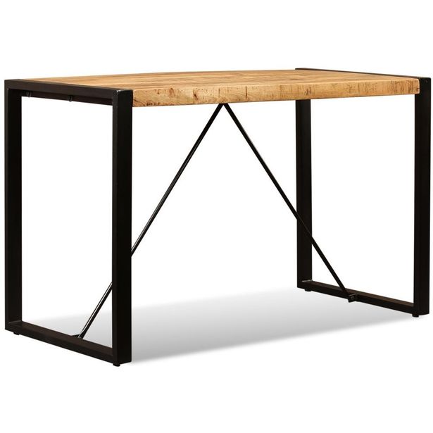 Ruokapöytä kiinteä karkea mangopuu 120 cm_1