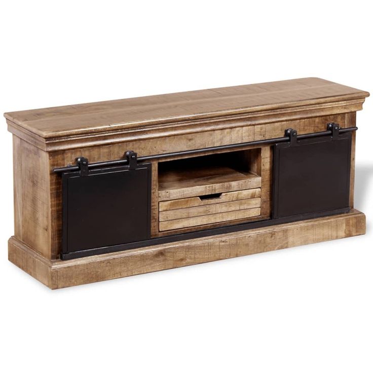 Tv-taso 2-liukuovea täysi mangopuu 110x30x45 cm_1