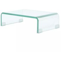 Tv-taso/näyttöteline kirkas lasi 40x25x11 cm