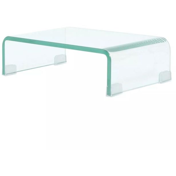 Tv-taso/näyttöteline kirkas lasi 40x25x11 cm_1