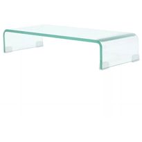 Tv-taso/näyttöteline kirkas lasi 60x25x11 cm