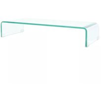 Tv-taso/näyttöteline kirkas lasi 70x30x13 cm