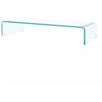 Tv-taso/näyttöteline kirkas lasi 80x30x13 cm