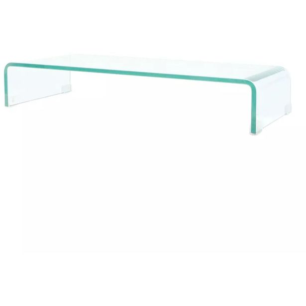 Tv-taso/näyttöteline kirkas lasi 80x30x13 cm_1